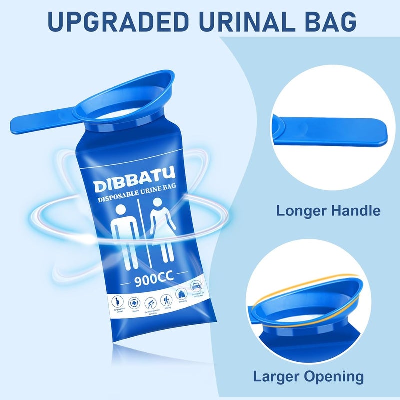 DIBBATU Disposable Urine Bags for Women, 6/12PCS Female-Friendly Travel Urinal Bags, 900ML Pee Bags for Travel for Women/Men, Emergency Unisex Camping Pee Bags for Hiking, Road Trip, Traffic Jam - Image 2